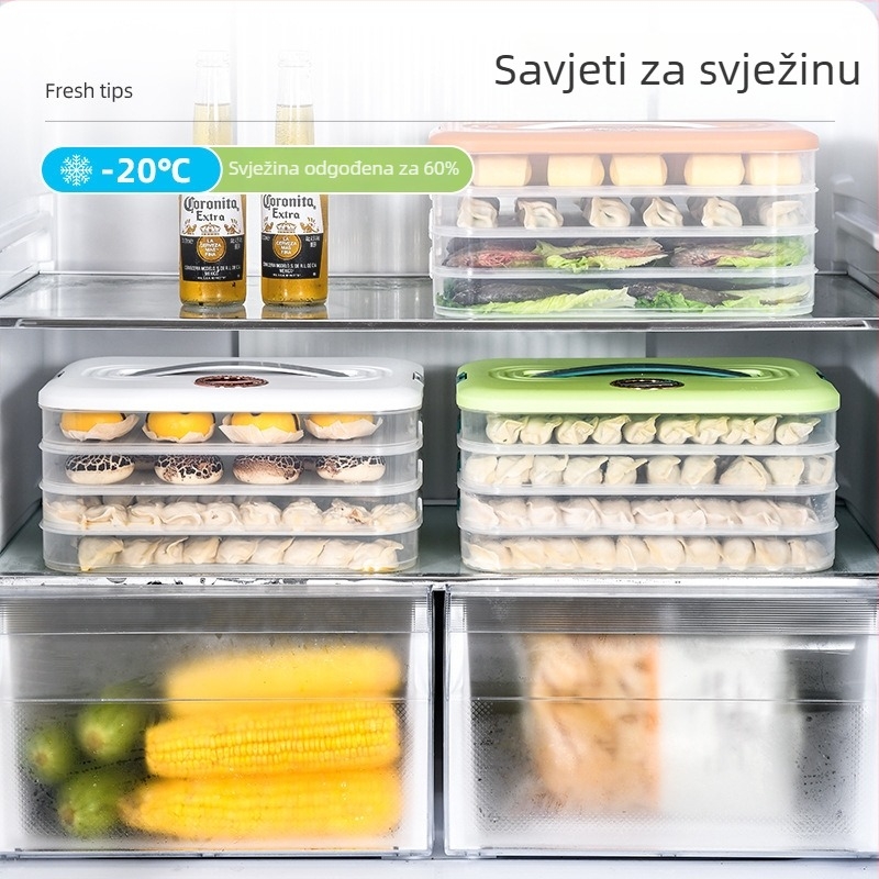 Kutija za knedle – plastika za hranu, višeslojni pretinci za odlaganje u hladnjaku