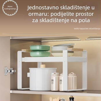 Kuhinjski stalak za skladištenje – bez montaže, karbon čelik, minimalistički stil, pogodan za radnu plohu i ormare