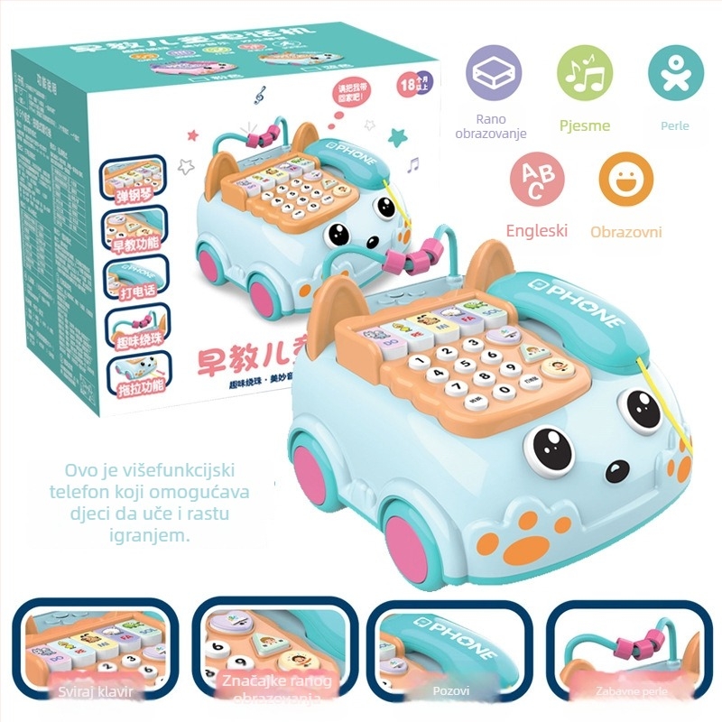 Električna dječja igračka telefon s daljinskim upravljačem, snimanje, glazba i vokalizacija, akusto-optička projekcija