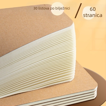 Bilježnica engleskog jezika za osnovnoškolce (3.–6. razred): kraft korica, spiralno povezivanje, 60 stranica, papir 100 g/m².