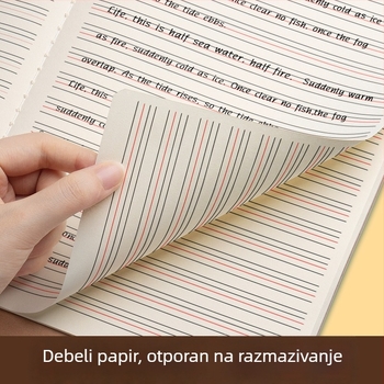 Bilježnica engleskog jezika za osnovnoškolce (3.–6. razred): kraft korica, spiralno povezivanje, 60 stranica, papir 100 g/m².