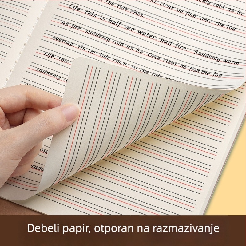 Bilježnica engleskog jezika za osnovnoškolce (3.–6. razred): kraft korica, spiralno povezivanje, 60 stranica, papir 100 g/m².