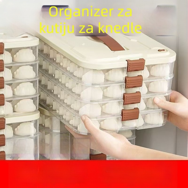 Kutija za knedle, višeslojna, slaganje za zamrzivač, skladištenje hrane; Materijal: polipropilen (PP); ovlaštena privatna marka