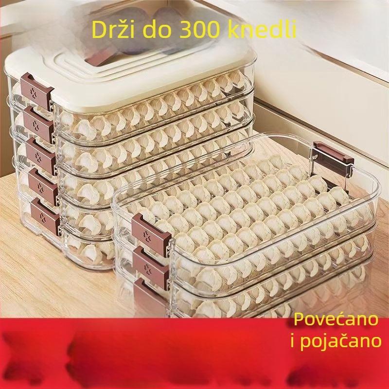 Kutija za knedle, višeslojna, slaganje za zamrzivač, skladištenje hrane; Materijal: polipropilen (PP); ovlaštena privatna marka