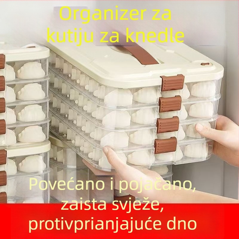 Kutija za knedle, višeslojna, slaganje za zamrzivač, skladištenje hrane; Materijal: polipropilen (PP); ovlaštena privatna marka