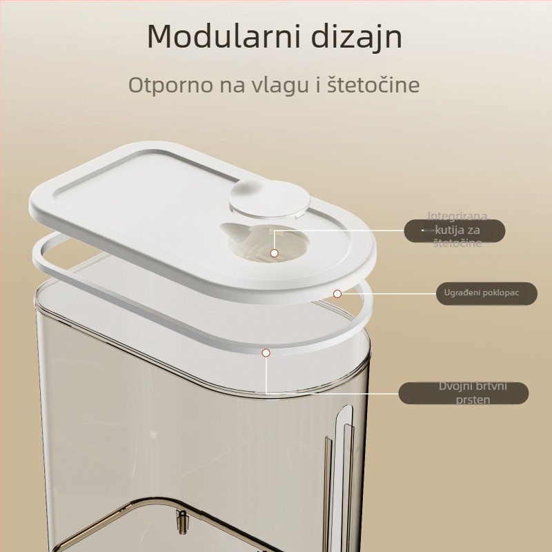 Plastični spremnik za rižu — zatvoren, otporan na vlagu i štetnike, kapacitet 10 L i više, materijal PP, mogućnost prilagodbe