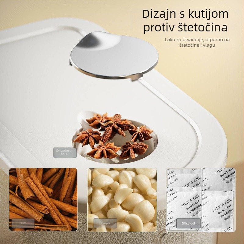 Plastični spremnik za rižu — zatvoren, otporan na vlagu i štetnike, kapacitet 10 L i više, materijal PP, mogućnost prilagodbe