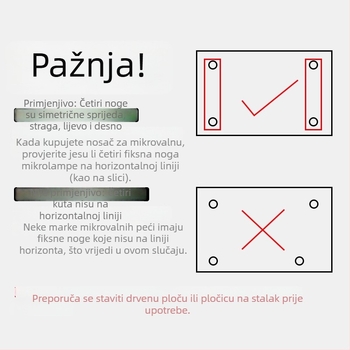 Zidni stalak za mikrovalnu pećnicu s sklopnim držačem, dvostruko skladištenje, konstrukcija od metalnog legiranog materijala, teleskopski