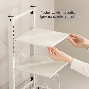 FaSoLa Višeslojni podni stalak za pohranu posuđa i tava, ojačani karbonski čelik, pravokutni dizajn