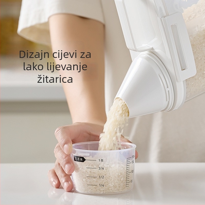 Asvel spremnik za skladištenje riže u japanskom stilu, zatvoren, od plastike (PP), otporan na insekte i vlagu, za rižu, brašno i žitarice