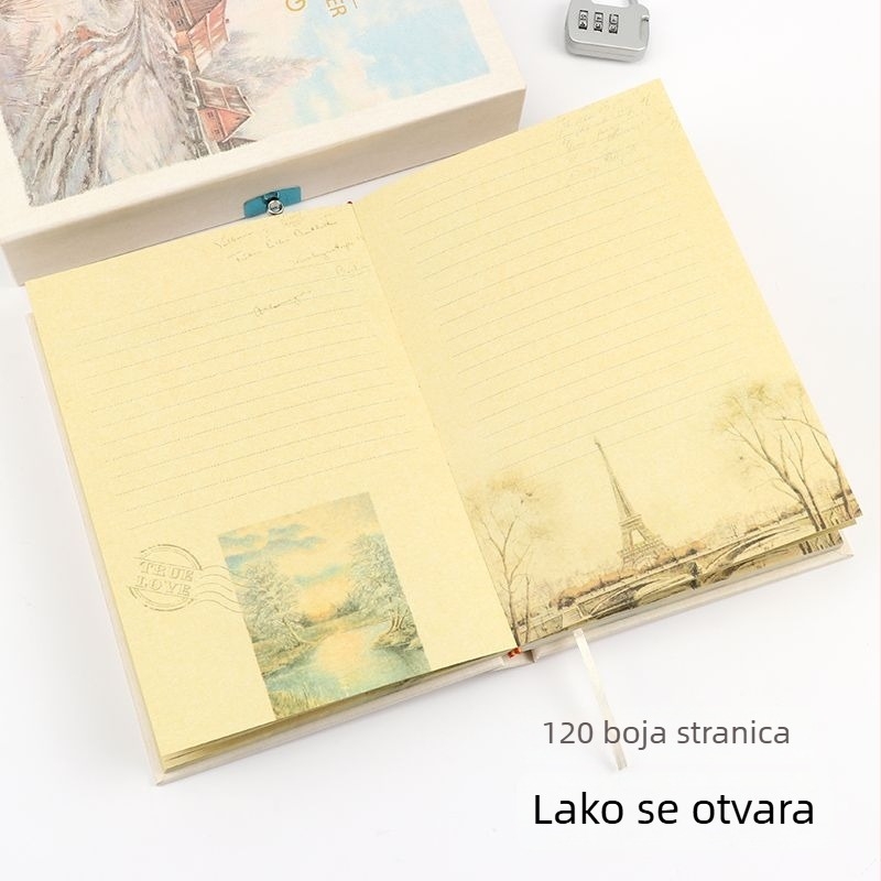 Bilježnica s PVC stranicama, papir 75 g/m², 1–50 stranica, vezanje koncem, sladak stil