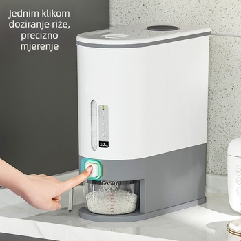 Kutija za skladištenje riže sa zatvaranjem, otporna na vlagu i insekate, ABS plastika za hranu, kapacitet iznad 10 L