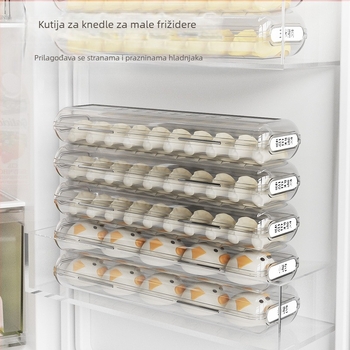 Dumpling Storage Box – Plastika, Kvaliteta hrane, Pogodno za hladnjak, Višeslojno skladištenje, Prilagodljiva obrada