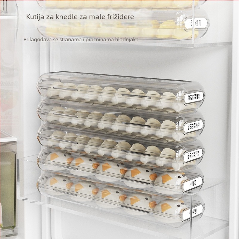 Dumpling Storage Box – Plastika, Kvaliteta hrane, Pogodno za hladnjak, Višeslojno skladištenje, Prilagodljiva obrada