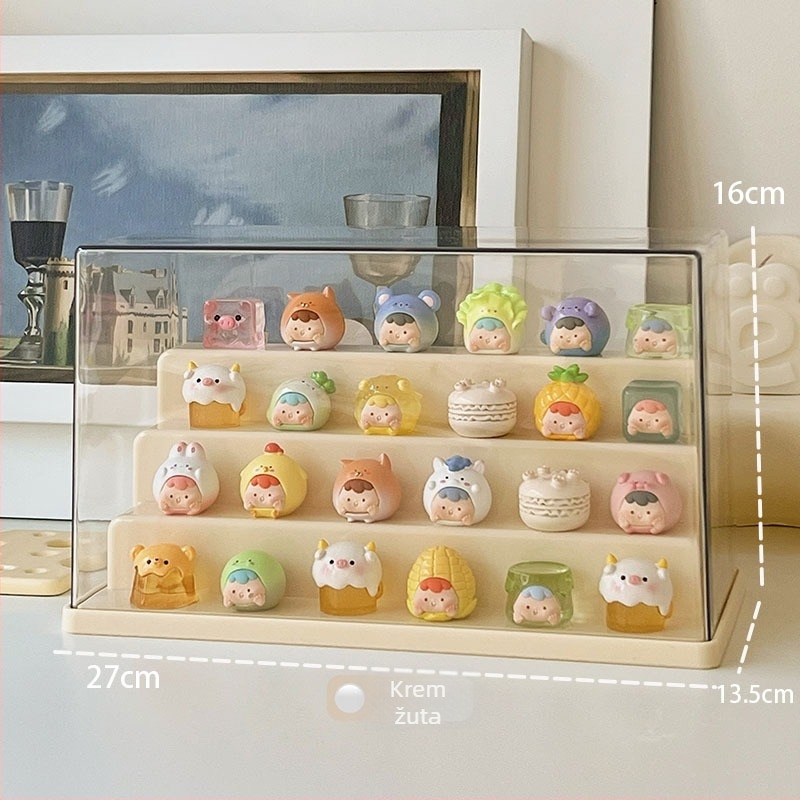 Kutija za pohranu figurica od PET plastike, kapacitet 2 L, zatvorena, slagiva, brtvljenje, karikatura dizajn, japanski stil