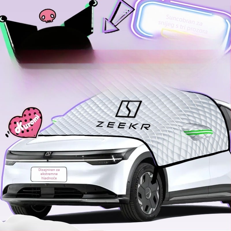 Navlaka za prednje staklo automobila – aluminijska folija, debeli dizajn, jednobojna boja, univerzalna prilagodba