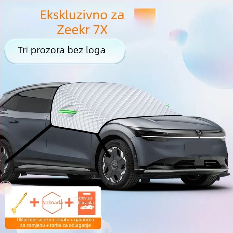 Navlaka za prednje staklo automobila – aluminijska folija, debeli dizajn, jednobojna boja, univerzalna prilagodba