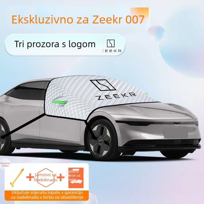 Navlaka za prednje staklo automobila – aluminijska folija, debeli dizajn, jednobojna boja, univerzalna prilagodba