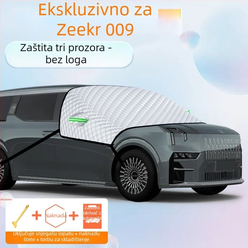 Navlaka za prednje staklo automobila – aluminijska folija, debeli dizajn, jednobojna boja, univerzalna prilagodba