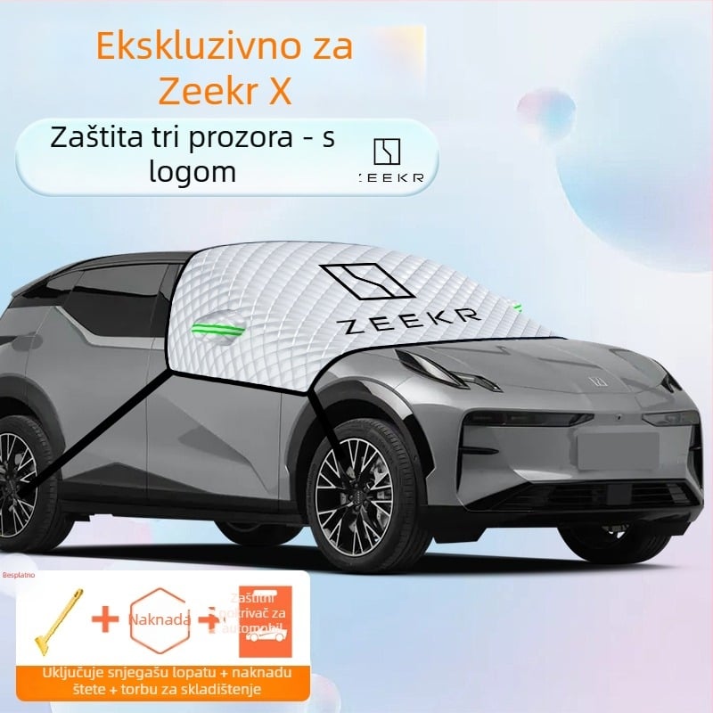 Navlaka za prednje staklo automobila – aluminijska folija, debeli dizajn, jednobojna boja, univerzalna prilagodba