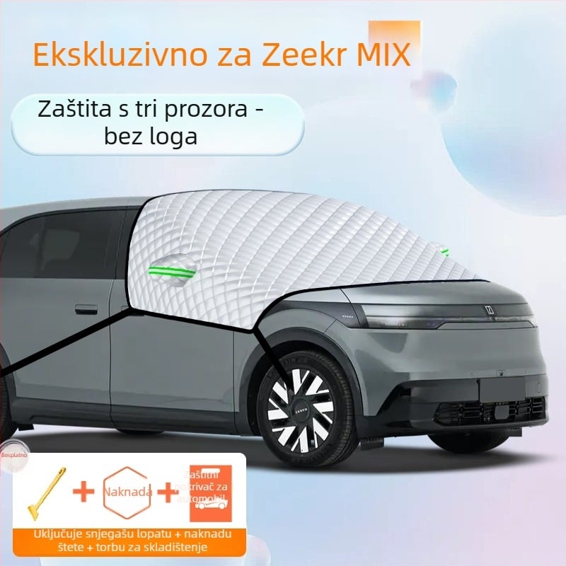 Navlaka za prednje staklo automobila – aluminijska folija, debeli dizajn, jednobojna boja, univerzalna prilagodba