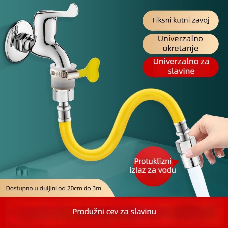 Univerzalni produžni nastavak za slavinu od nehrđajućeg čelika sa zaštitom od prskanja – moderan minimalistički stil