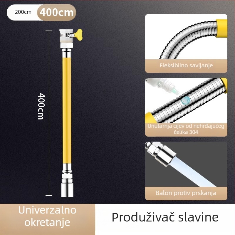 Univerzalni produžni nastavak za slavinu od nehrđajućeg čelika sa zaštitom od prskanja – moderan minimalistički stil