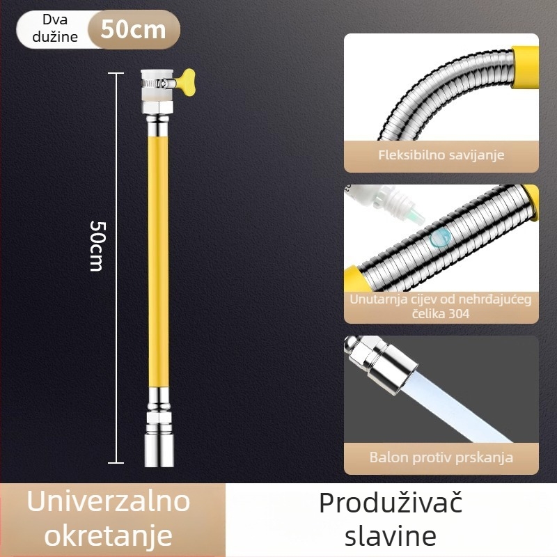 Univerzalni produžni nastavak za slavinu od nehrđajućeg čelika sa zaštitom od prskanja – moderan minimalistički stil