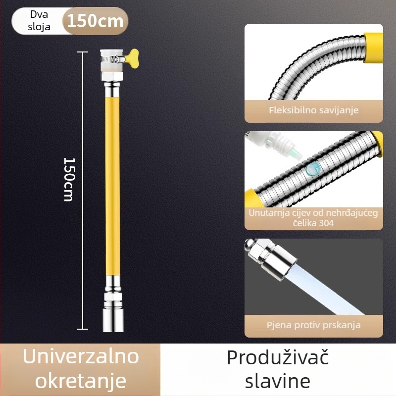 Univerzalni produžni nastavak za slavinu od nehrđajućeg čelika sa zaštitom od prskanja – moderan minimalistički stil