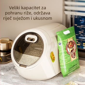 Kutija za skladištenje riže s hermetičkim zatvaranjem, zaštita od vlage i insekata, PP plast, moderni minimalistički stil