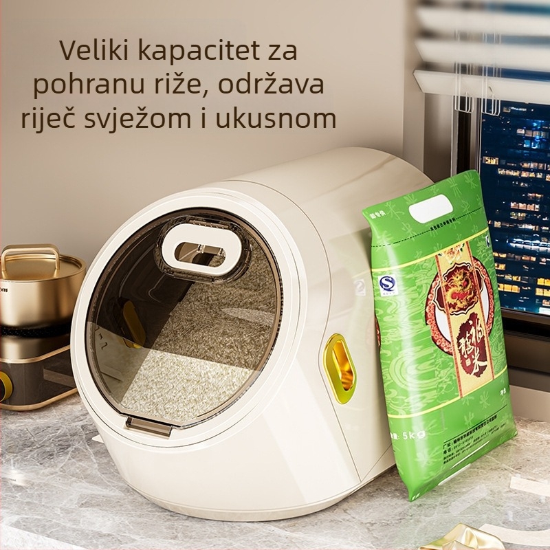 Kutija za skladištenje riže s hermetičkim zatvaranjem, zaštita od vlage i insekata, PP plast, moderni minimalistički stil