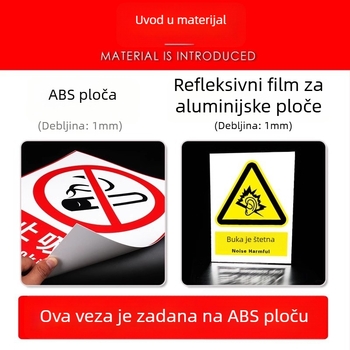 Znak zabranjenog ulaska za neradnike, prilagodljiva PVC samoljepljiva pločica, paket od 5 komada