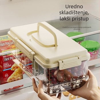 Prijenosna kutija za obrok za vanjsku upotrebu, s četiri odjeljka za očuvanje svježine, skladište voća i napitaka