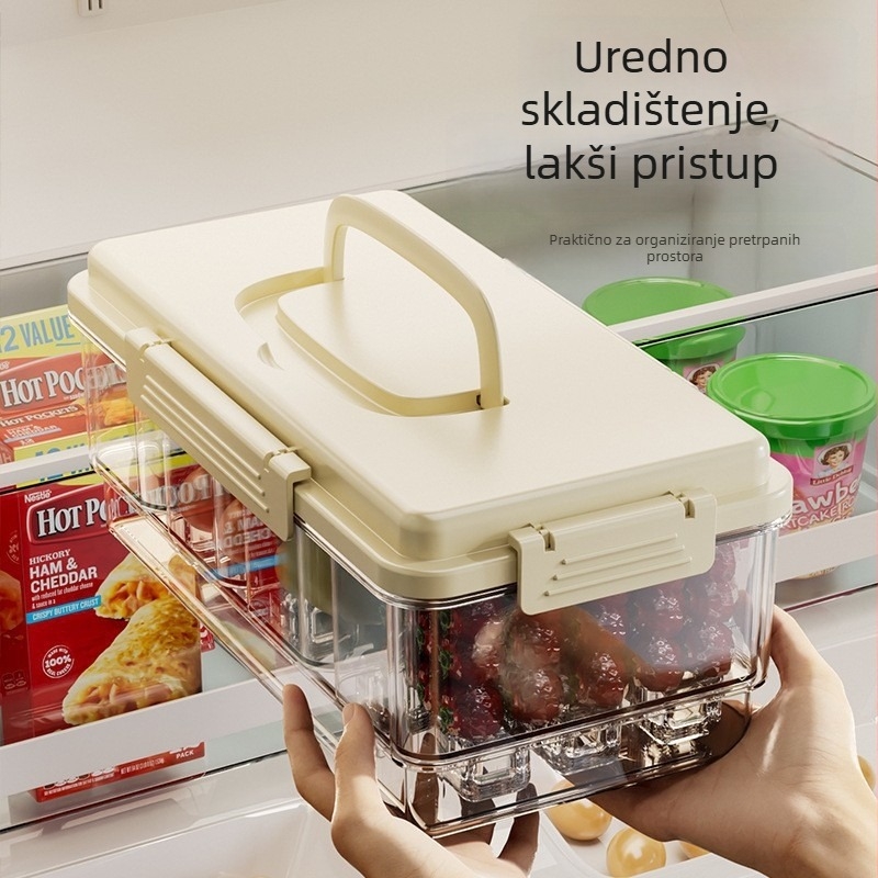 Prijenosna kutija za obrok za vanjsku upotrebu, s četiri odjeljka za očuvanje svježine, skladište voća i napitaka