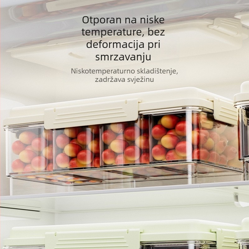 Prijenosna kutija za obrok za vanjsku upotrebu, s četiri odjeljka za očuvanje svježine, skladište voća i napitaka