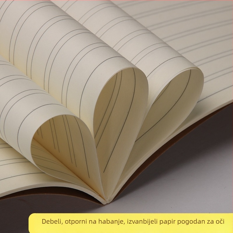 Bencool 16K bilježnica za kaligrafiju s tvrdom perom, kraft koricom, bilježnica s linijama za učenike osnovne škole, minimalistički stil, 50–100 stranica, veličina 257×184 mm