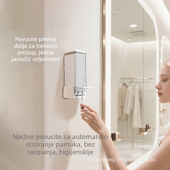 Zidna kutija za pamuk za šminku s izvlačnim poklopcem, prašno-otporna i vodootporna za kupaonicu