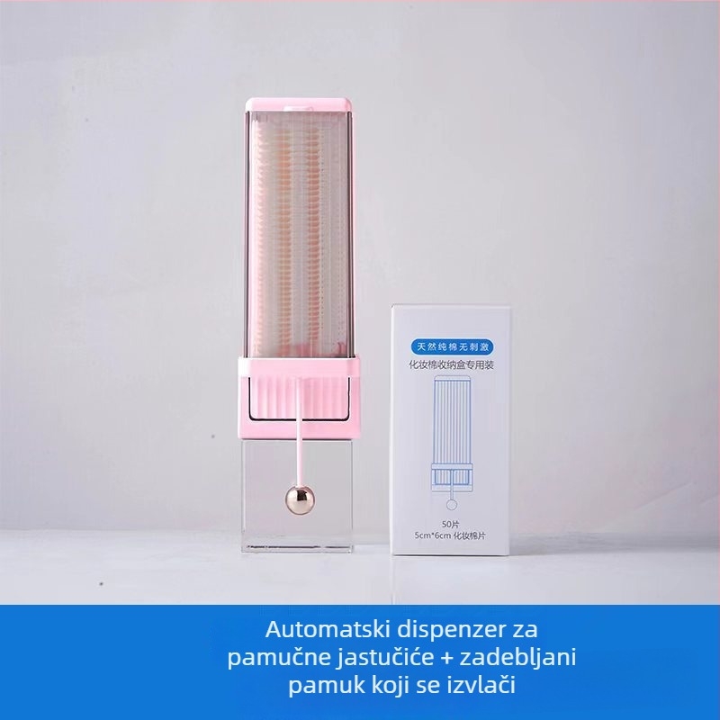 Zidna kutija za pamuk za šminku s izvlačnim poklopcem, prašno-otporna i vodootporna za kupaonicu