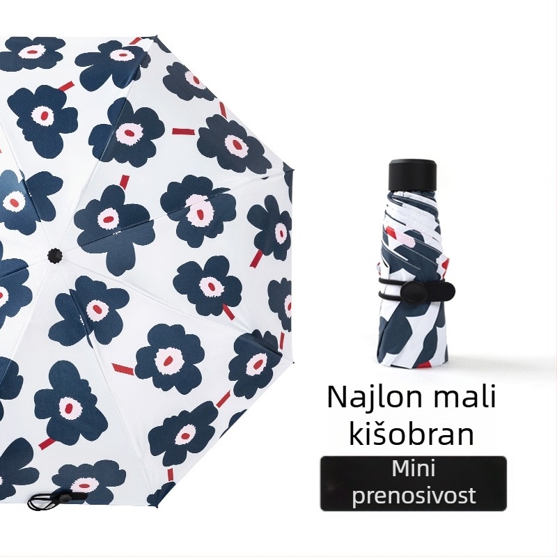 Sunčanik za sunce i kišu, potpuno automatski, retro kompaktni dizajn, 14 rebara, UV zaštita UPF30+