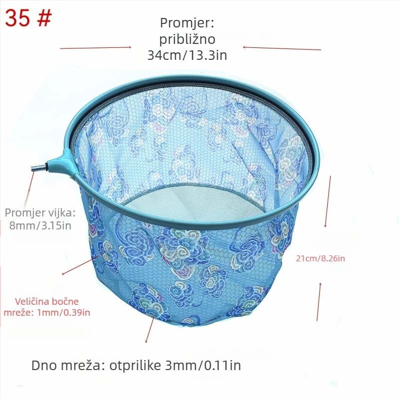 Across the Ocean integrirano ne-skupiva glava mreže za male ribe, mreža s malim očima, od aluminijske legure