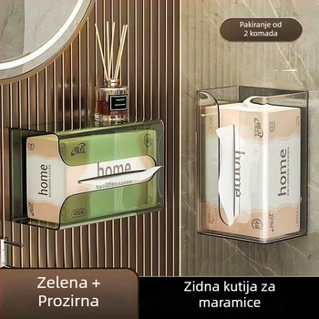 Zidna kutija za papirnate maramice bez bušenja, plastična, vodootporna