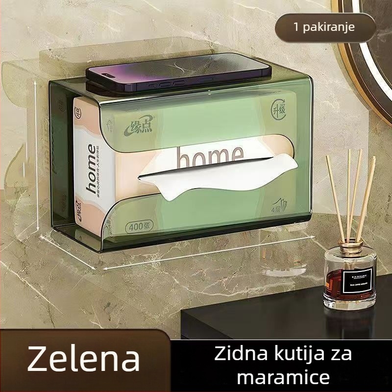 Zidna kutija za papirnate maramice bez bušenja, plastična, vodootporna