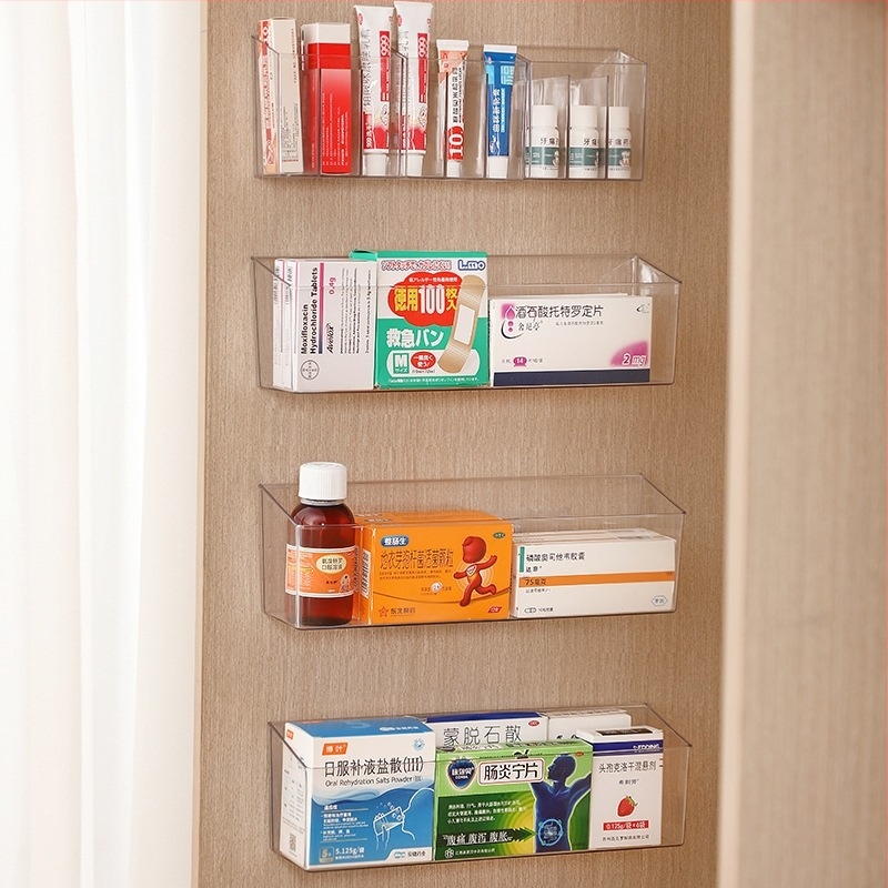 Zidna viseća kutija za kozmetiku s podjelom (Model 9005; PET plastika; prozirno; skladištenje)