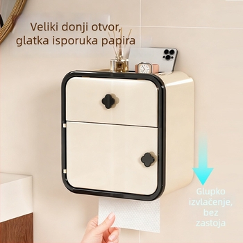 Zidni držač toaletnog papira i rolice – vodootporni plastični dispenser, model 16005