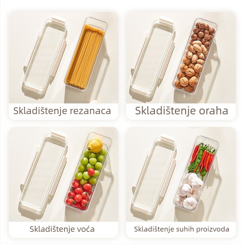 Kutija za pohranu hrane s čvrstim zaptivanjem i poklopcem (3.1–4 L, plastika, kvadratni oblik, 5 komada u pakiranju, prehrambene kvalitete)