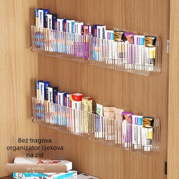 Zidni držač za pohranu masti s podijeljenim pretincima — plast (PS), marka Riga, model Medicine Storage Rack, serija Wall Hanging