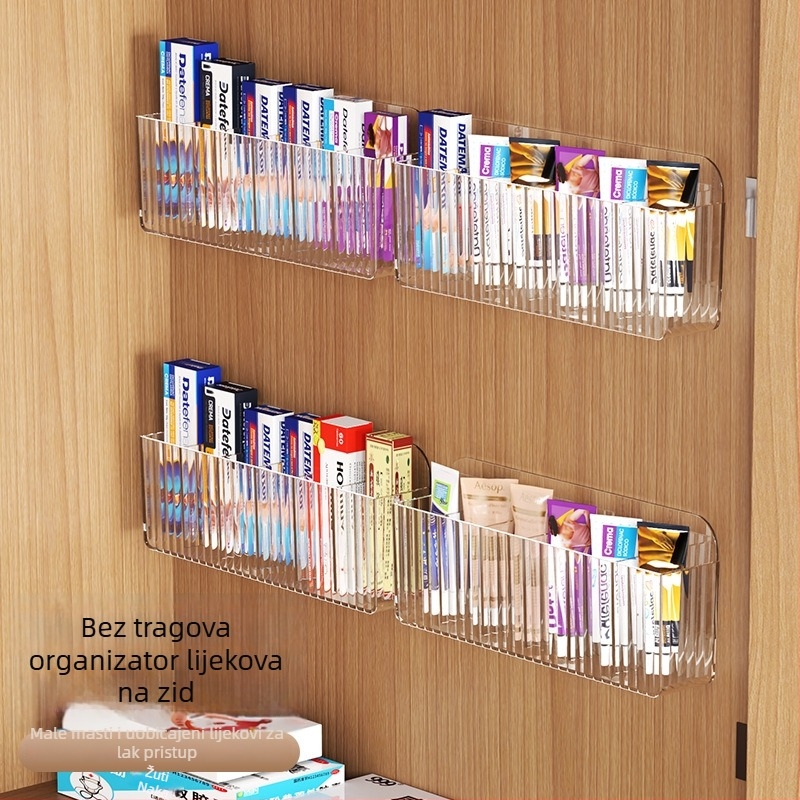 Zidni držač za pohranu masti s podijeljenim pretincima — plast (PS), marka Riga, model Medicine Storage Rack, serija Wall Hanging
