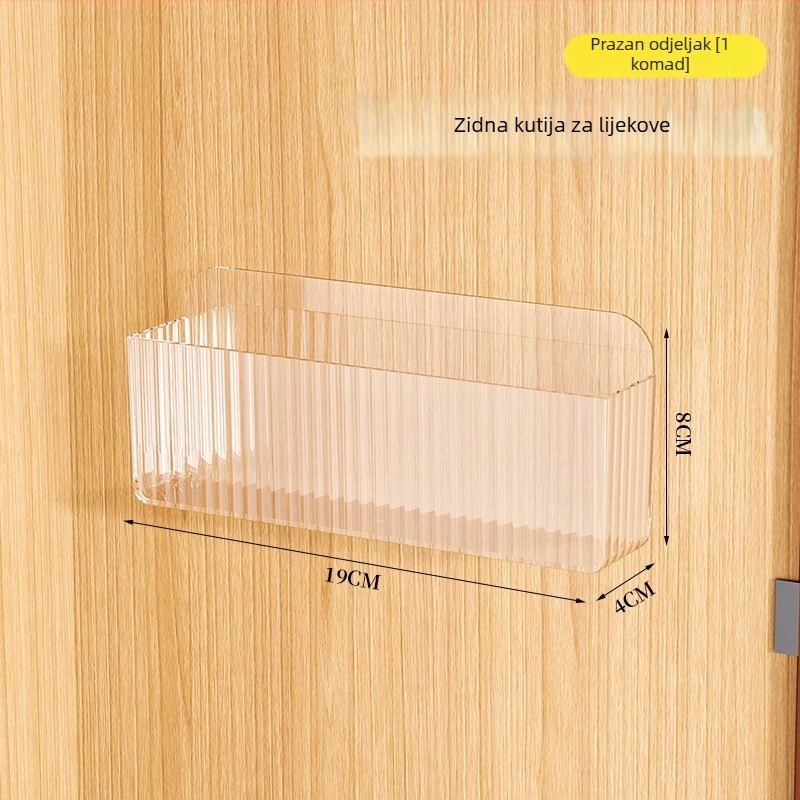 Zidni držač za pohranu masti s podijeljenim pretincima — plast (PS), marka Riga, model Medicine Storage Rack, serija Wall Hanging