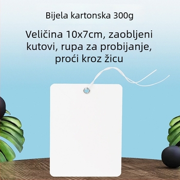 Prazne kartice za viseće s žicom, 300 g karton, veličine 10x7 cm ili 9x6 cm, paket 100 komada, za radionicu i ručne zapisivanje