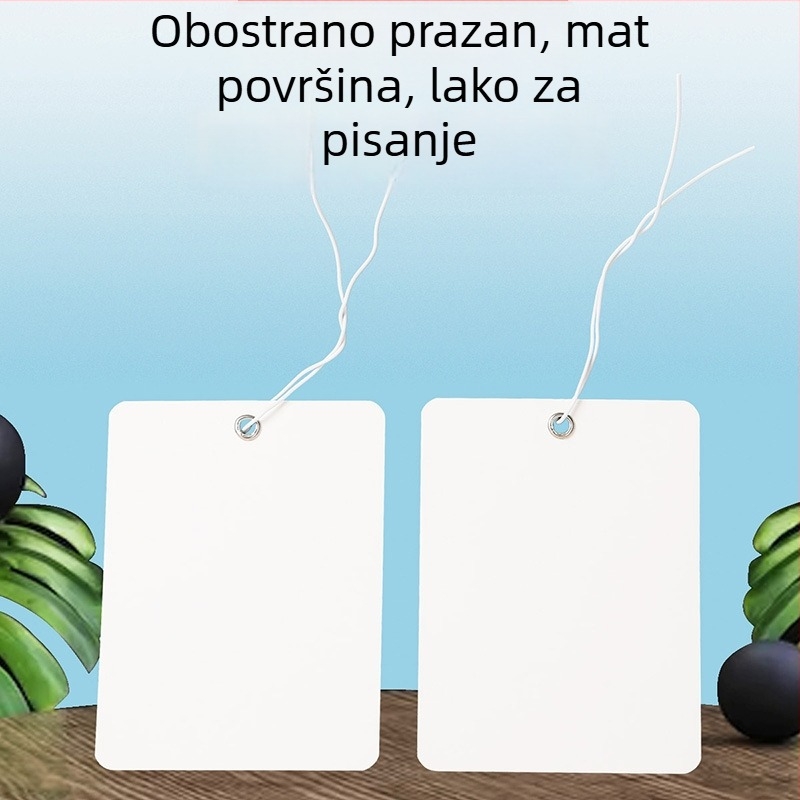 Prazne kartice za viseće s žicom, 300 g karton, veličine 10x7 cm ili 9x6 cm, paket 100 komada, za radionicu i ručne zapisivanje